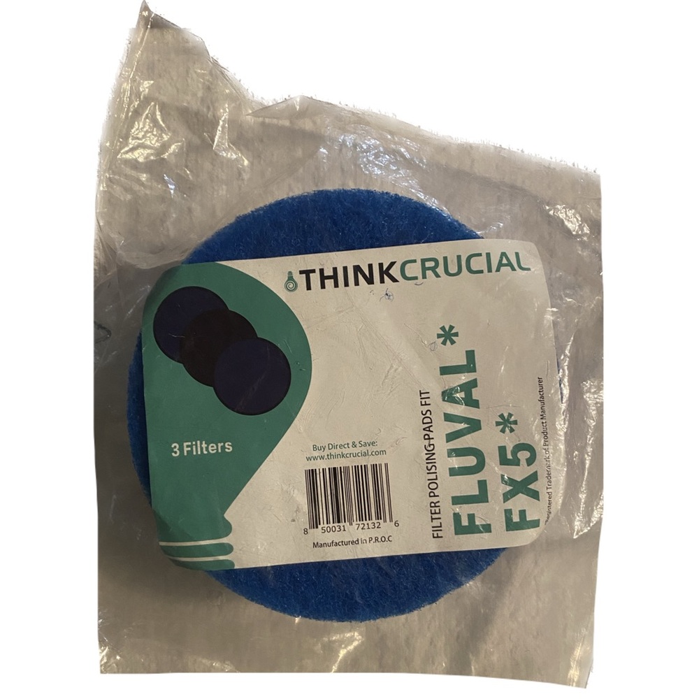 Think Crucial Replacement Aquarium Fine Filter Pads for Fluval FX5 & FX6 3 PACK